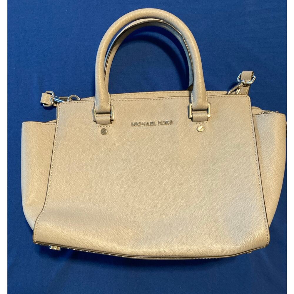 Michael Kors Women's Savannah Large Grey Satchel Handbag Purse